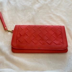 Coral wristlet/clutch